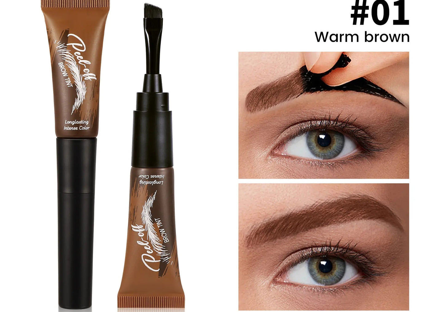 💧5-Color Tear-Off Brow Tint – Long-Lasting Waterproof Brow Gel