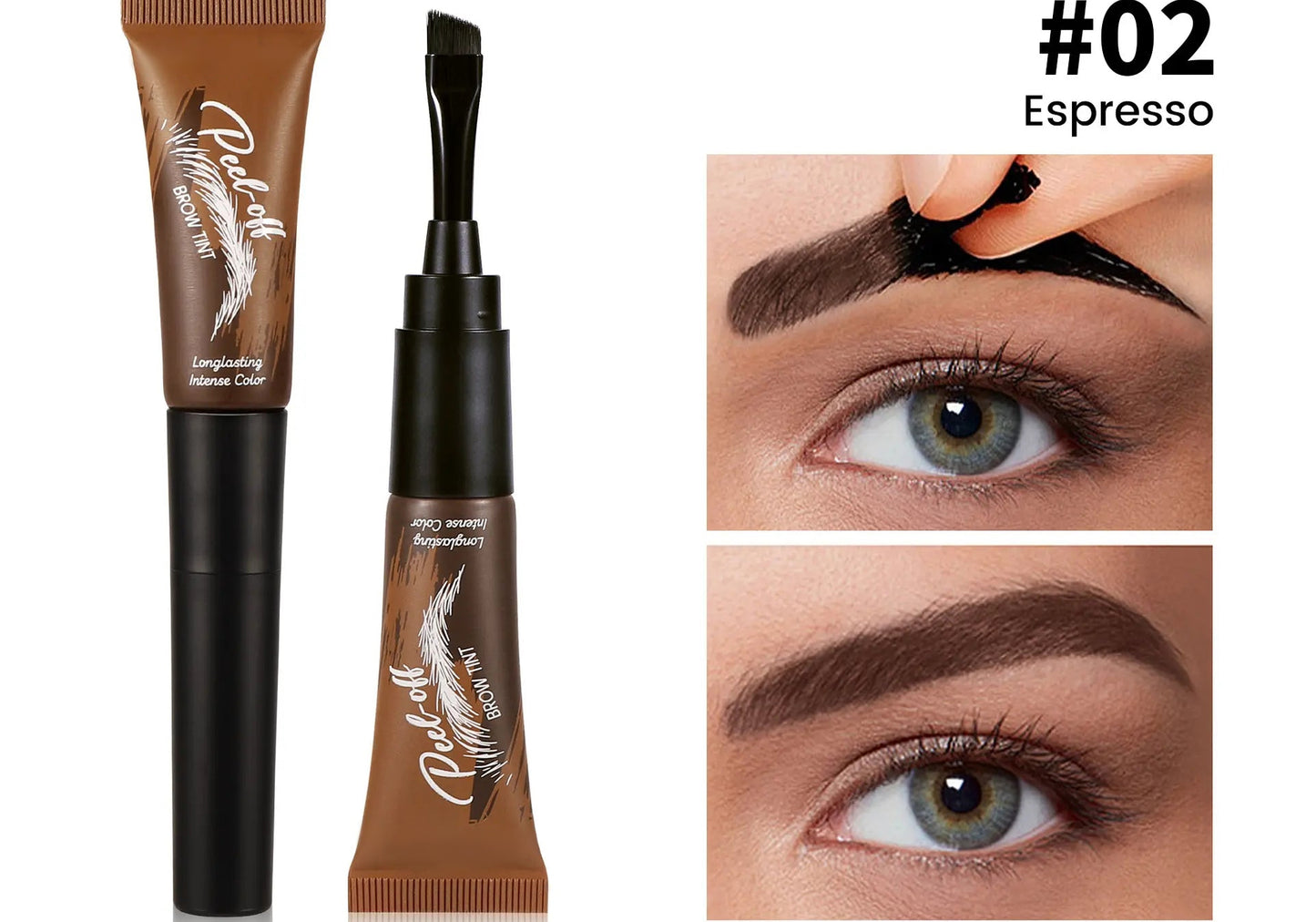 💧5-Color Tear-Off Brow Tint – Long-Lasting Waterproof Brow Gel