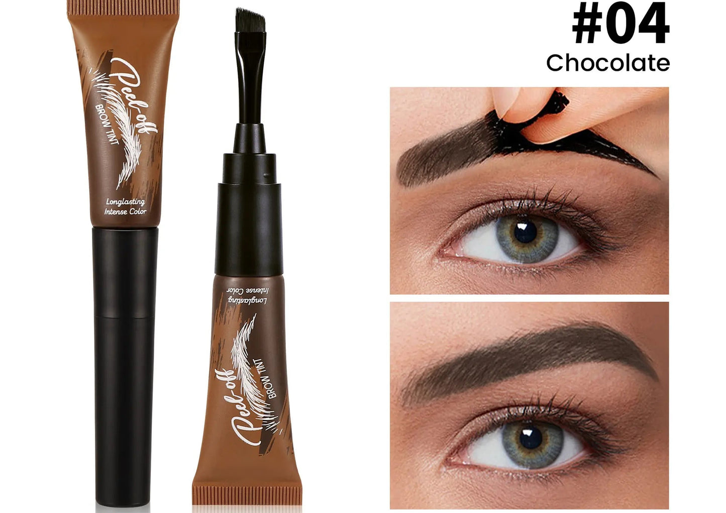 💧5-Color Tear-Off Brow Tint – Long-Lasting Waterproof Brow Gel
