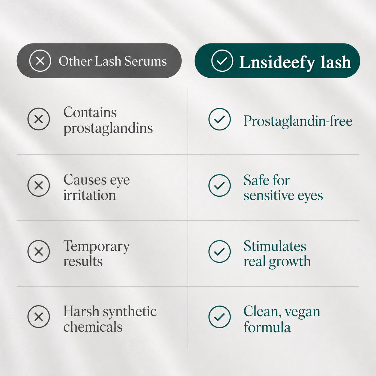 Lnsideefy lash eyelash growth serum